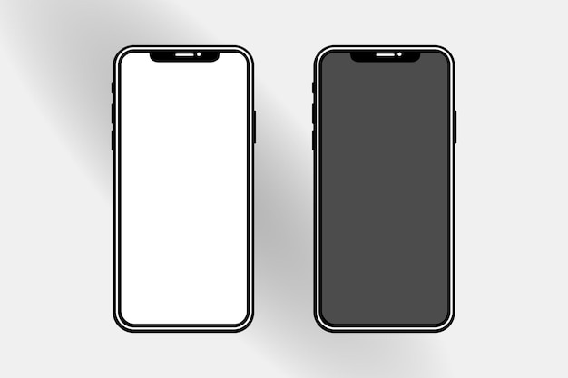 Vector smartphone with a white screen and a black screen vector