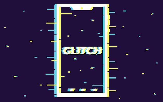 Smartphoneillustratie met glitch-effect