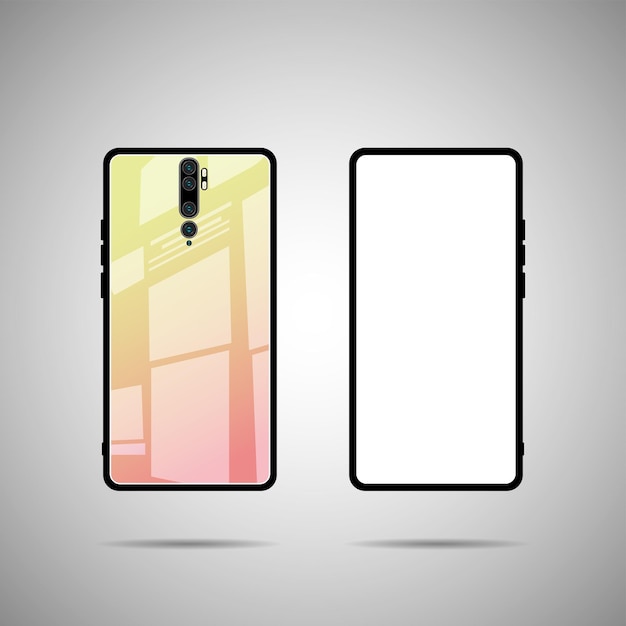 Smartphones front and back view illustration