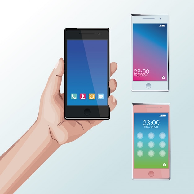 Vector smartphones mobiele technologie