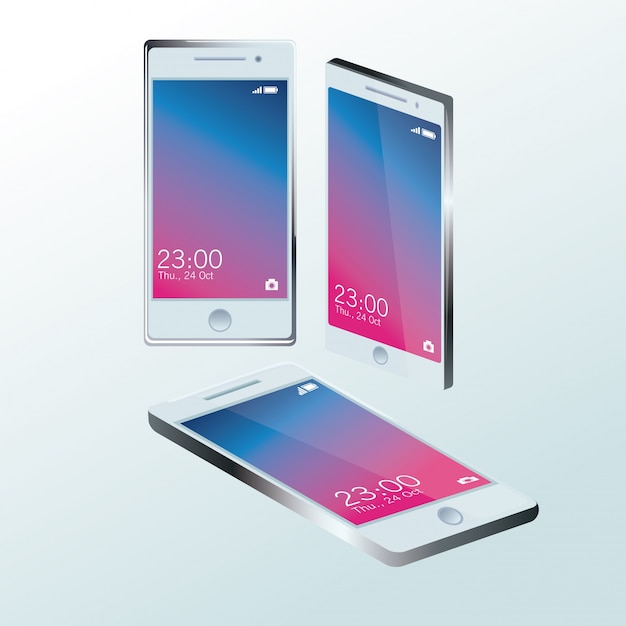 Vector smartphones mobile technology