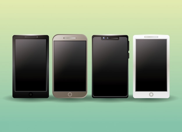 Vector smartphones mobiles icons