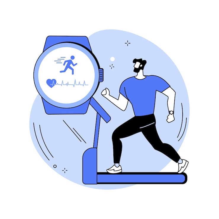 Vector smartwatch advanced sport tracking isolated cartoon vector illustrations