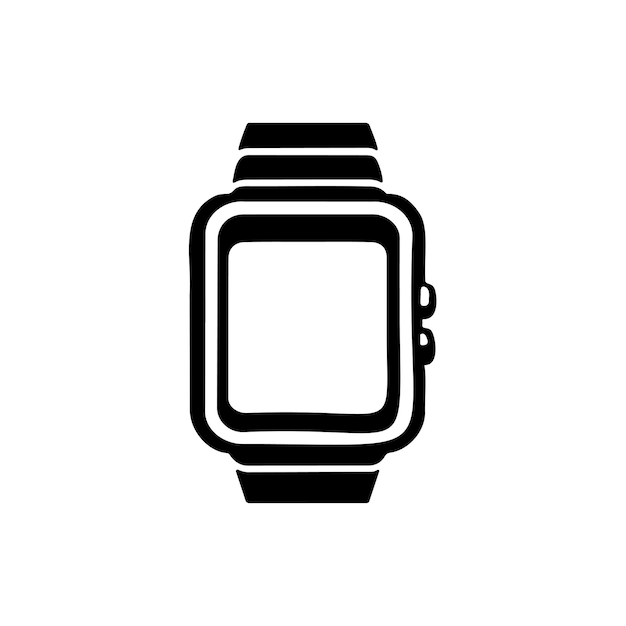 Smartwatch Icon hand draw black colour father day logo vector element and symbol