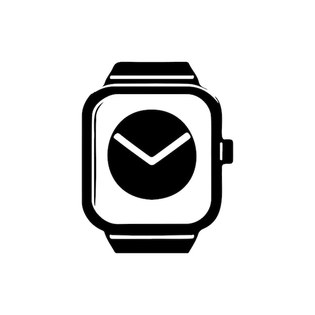 Smartwatch Icon hand draw black colour father day logo vector element and symbol