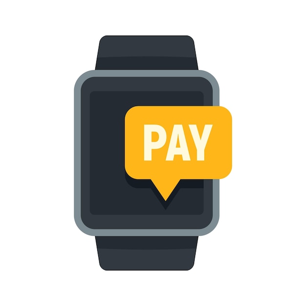 Vettore icona di pagamento nfc dello smartwatch illustrazione piatta dell'icona del vettore di pagamento nfc dello smartwatch per il web design