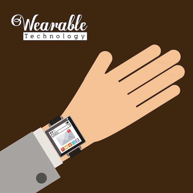 Smartwatch 기술 디자인, 벡터 일러스트 레이 션입니다.