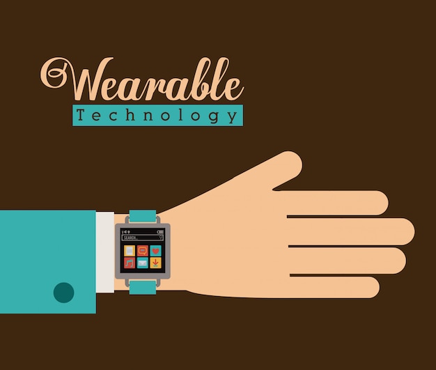 Progettazione della tecnologia smartwatch, illustrazione vettoriale.