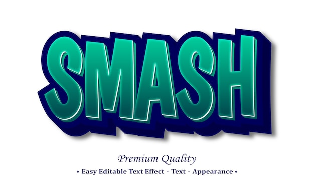 Vector smash 3d editable text style effect