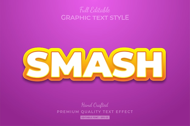 Smash Cartoon Bewerkbare Custom Text Style Effect Premium