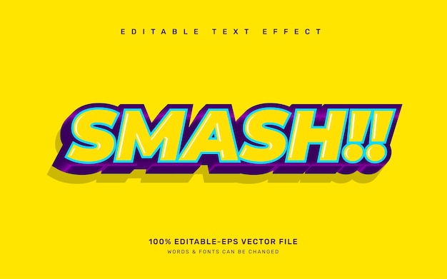 Smash editable text effect template