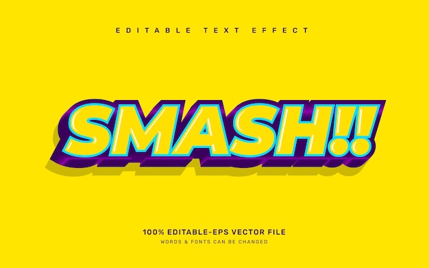 Vector smash editable text effect template