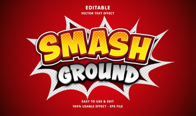 Vettore smash ground effetto testo modificabile