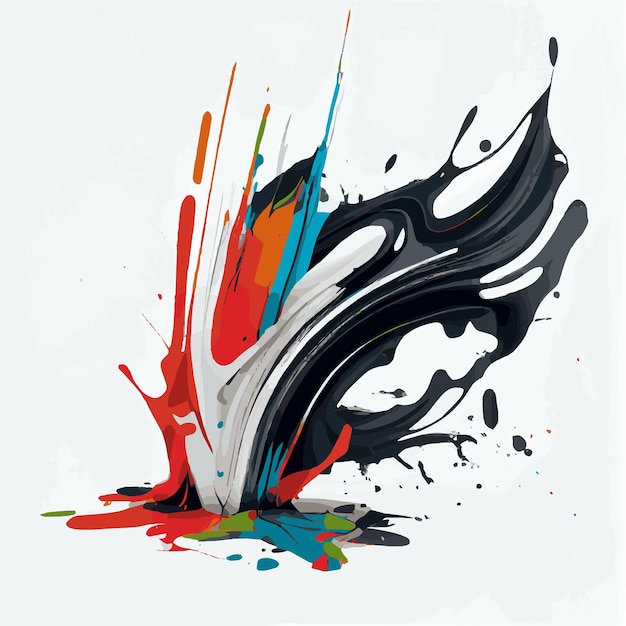 Smears blots of colored paint on a white background multicolored colors rainbow Vector