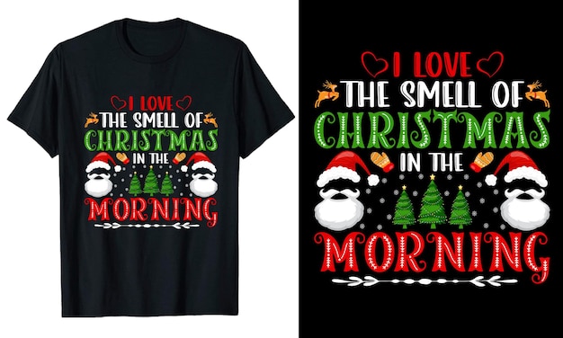 クリスマスのタイポグラフィ T シャツ デザインの匂い