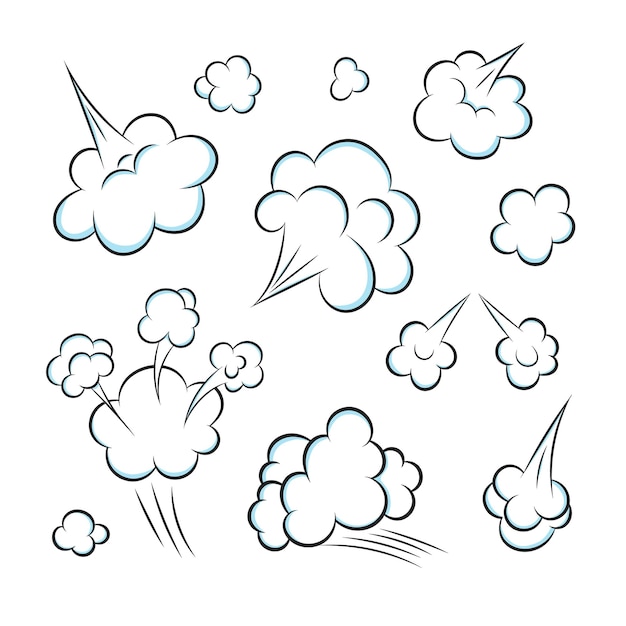 Vector smelling pop art comic book cartoon fart cloud flat style design vector illustration