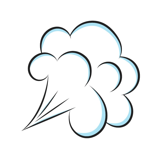 Smelling pop art comic book cartoon fart cloud flat style design vector illustration