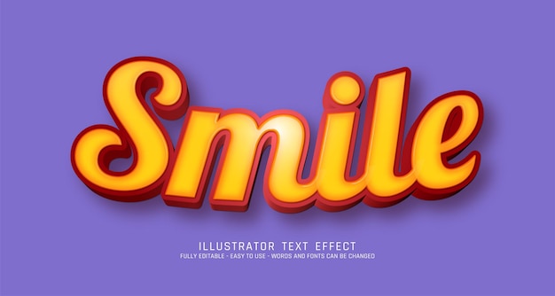 Smile 3d text editable style effect template