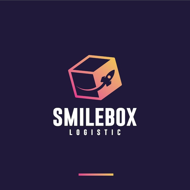 Vector smile box, logistiek, logo-ontwerpinspiratie