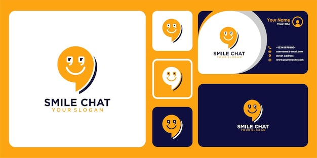 smile chat logo ontwerp en visitekaartje