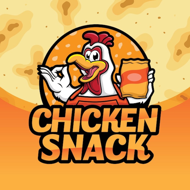 Sorriso pollo snack cartoon mascotte disegno vettoriale