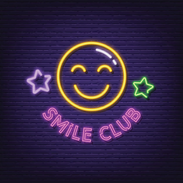 Smile club неоновая вывеска