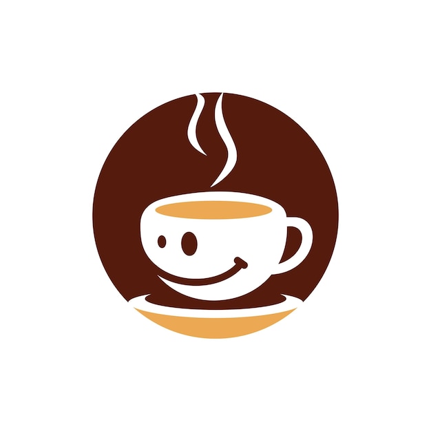 Smile coffee logo vector illustration design