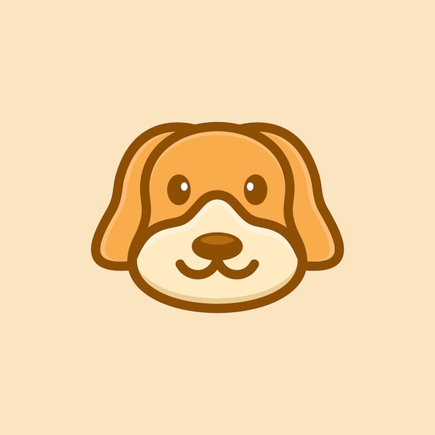 Smile Cute Head Dog Logo