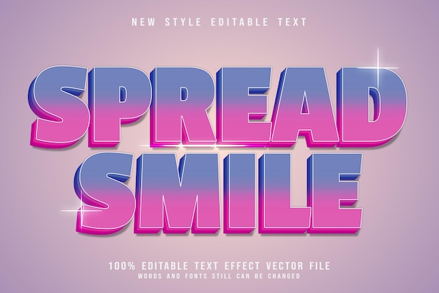 Smile day editable text effect emboss modern style