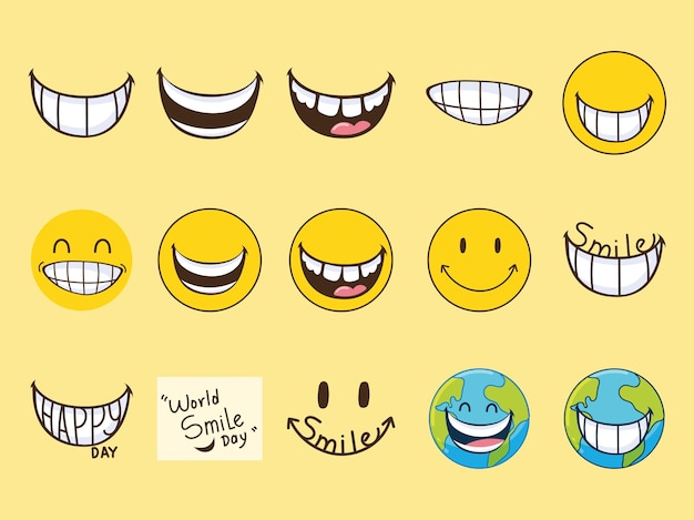 Vector smile day emojis