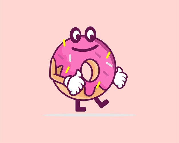 Smile donut mascot logo vector illustration