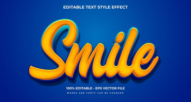 Smile editable text effect vector illustration