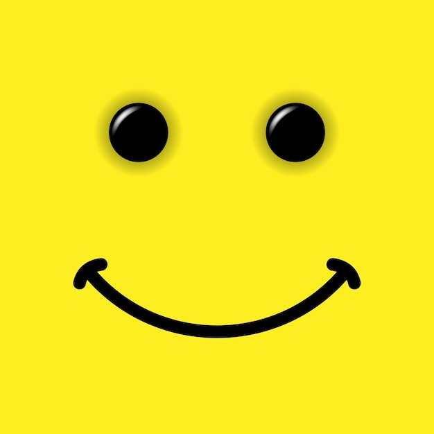 Premium Vector  Smile emoticon on yellow background