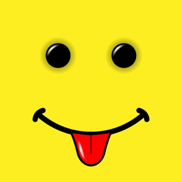 Vector smile emoticon on yellow background