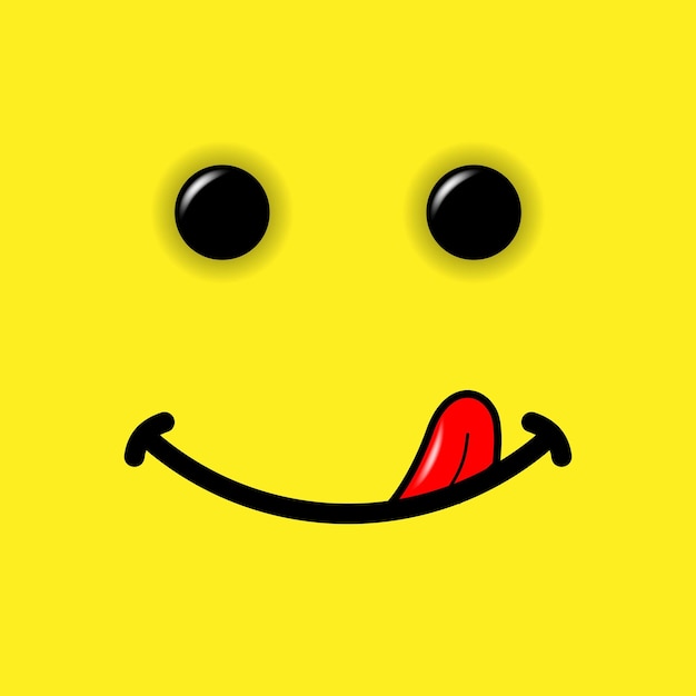 Vector smile emoticon on yellow background