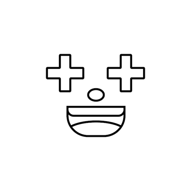 smile face emoticon icon on white background for graphic and web design