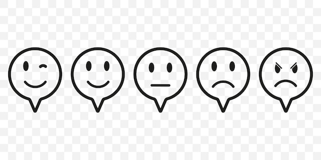 Smile face speech bubble vector icon Emoji faces collection Vector Illustration