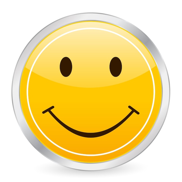 Vector smile face yellow circle icon