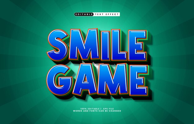 編集可能なテキストエフェクトで子供とテキストスタイルをプレイする笑顔ゲーム