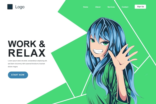 smile girl landing page template