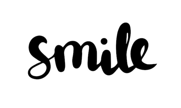 笑顔手描きタイポグラフィ ポスター T シャツ手文字カリグラフィ デザイン感動的なベクトル