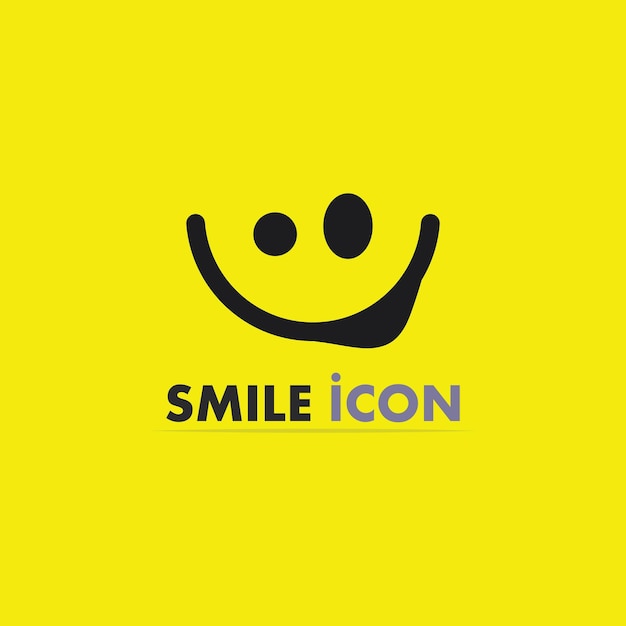 Vettore icona del sorriso, sorriso, emoticon felice di disegno vettoriale del logo affari, design divertente e felicità di emoji vettoriale