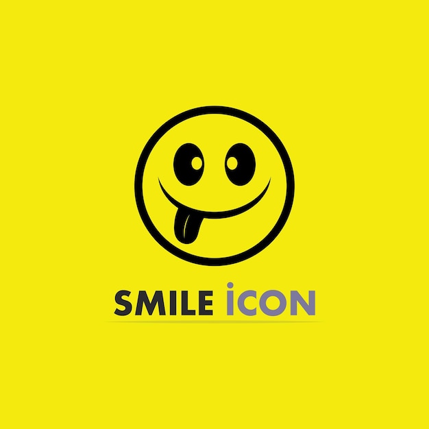 Vettore icona del sorriso, sorriso, emoticon felice di disegno vettoriale del logo affari, design divertente e felicità di emoji vettoriale
