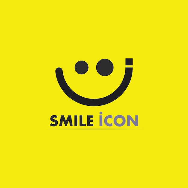 Vettore icona del sorriso, sorriso, emoticon felice di disegno vettoriale del logo affari, design divertente e felicità di emoji vettoriale