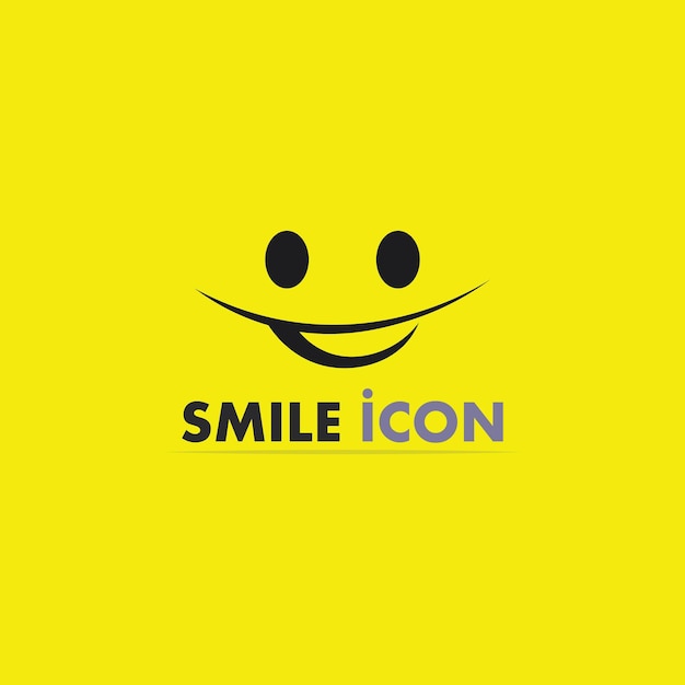 Icona del sorriso, sorriso, emoticon felice di disegno vettoriale del logo affari, design divertente e felicità di emoji vettoriale