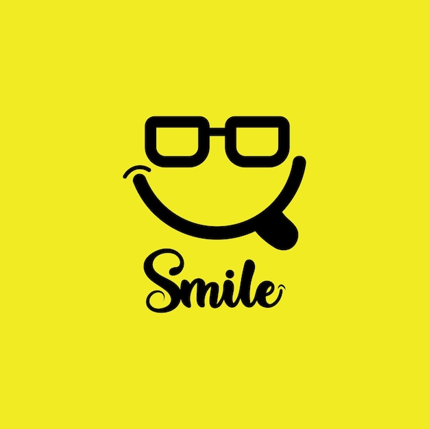 Icona sorriso sorriso logo disegno vettoriale emoticon felice design divertente aziendale e felicità emoji vettoriali