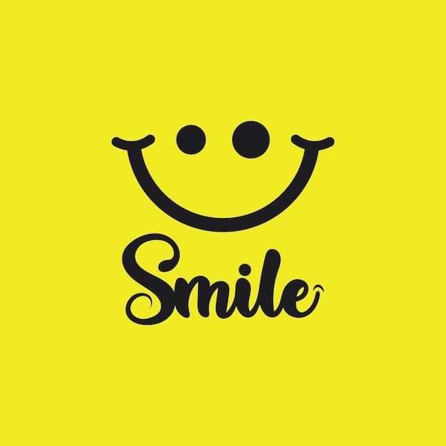 Icona sorriso sorriso logo disegno vettoriale emoticon felice design divertente aziendale e felicità emoji vettoriali