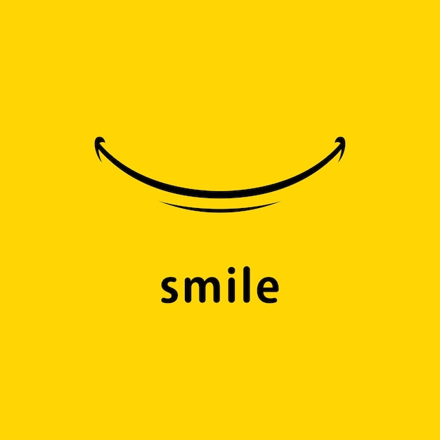 Smile icon Vector Template Design in Yellow Background