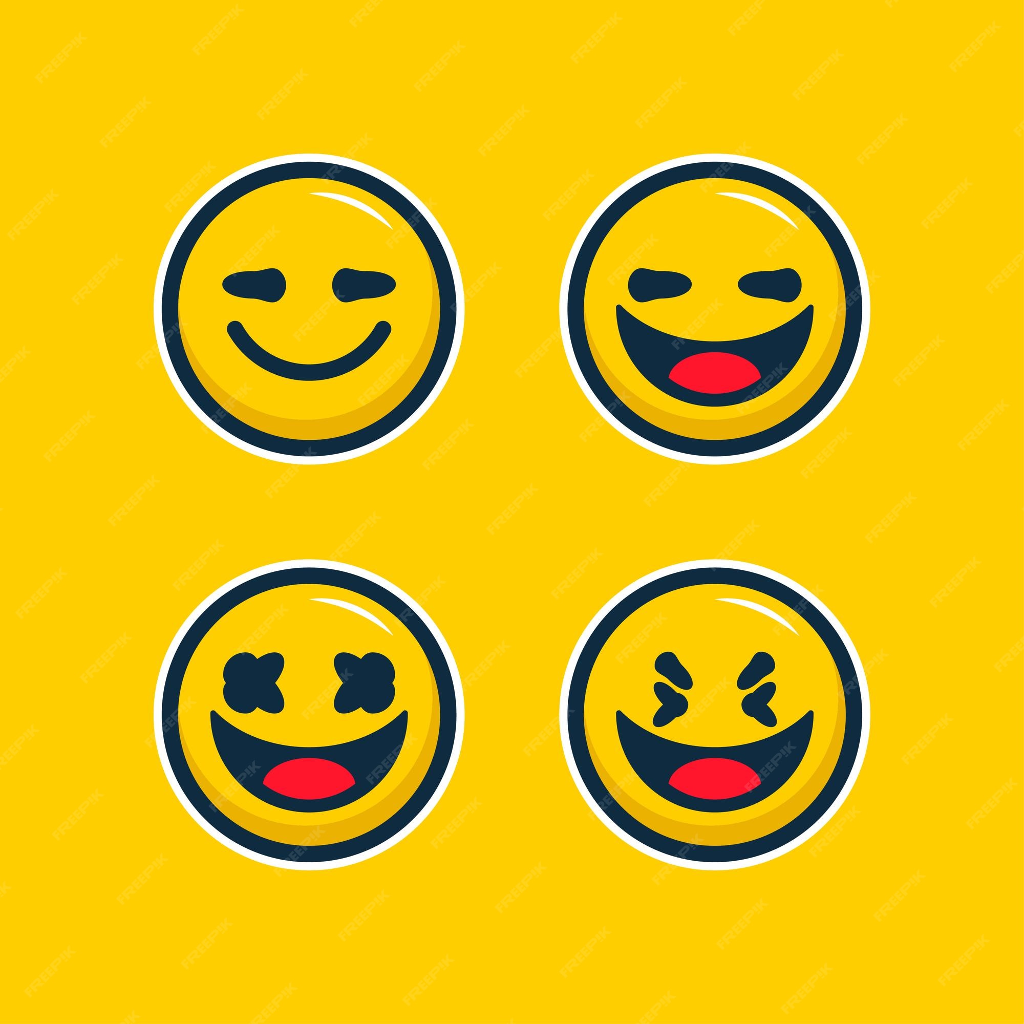 Premium Vector  Smile emoticon on yellow background