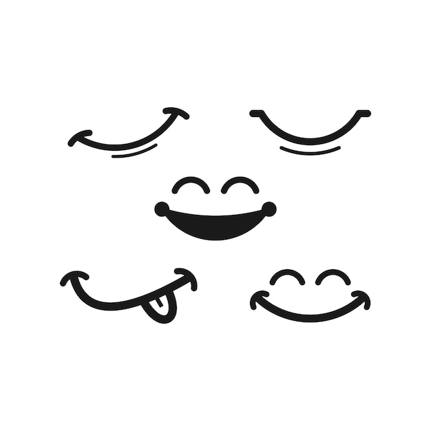 Smile Line art Element Vector Design